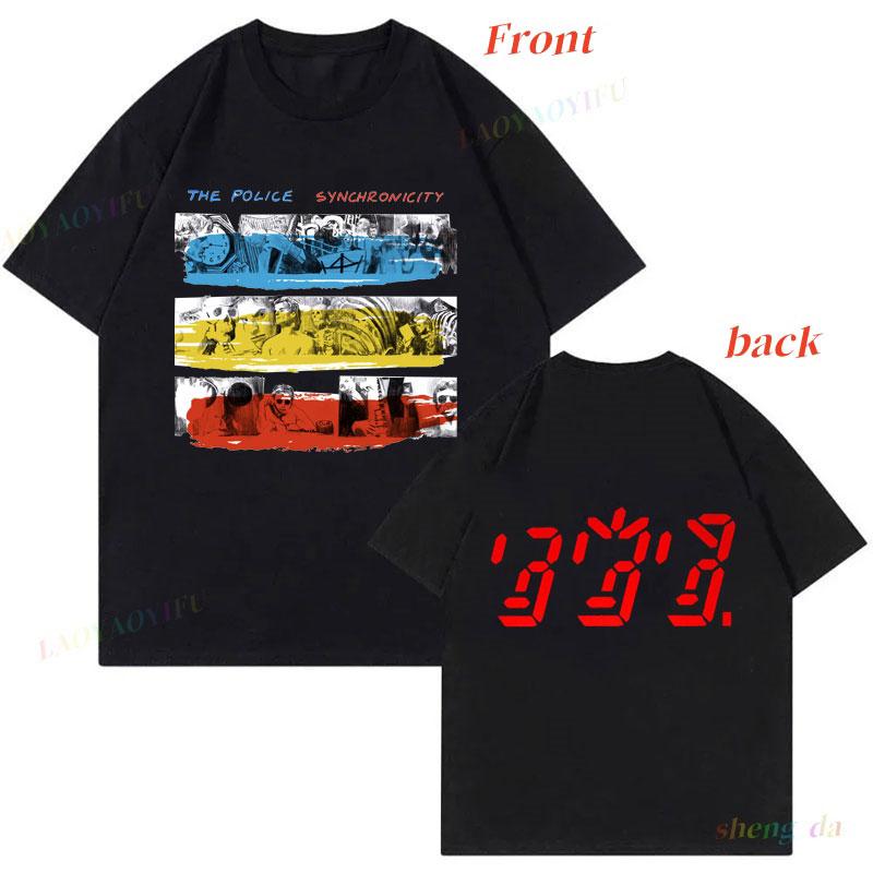 Camiseta The Police Ghost Synchronicity Concert Mens T Shirt Rock Roll Band Music Printed Tee Cotton Double Side Graphic Tshirts S разноцветный