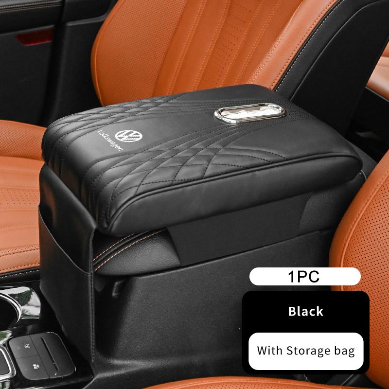 Car Armrest Height Booster Cushion Leather Metal Storage Pocket Pad For Volkswagen VW Scirocco Jetta Beetle Golf 4 5 6 Passat zk0