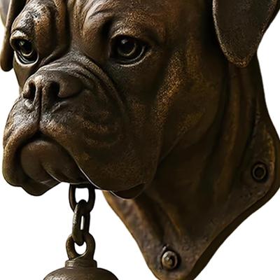 Outdoor Dinner Bell Dog Head Shape Welcome Doorbell Vintage Farmhouse Doorbell for Front Door Garden Sheds Cottage Retreats