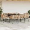 VidaXL Garden Dining Set Cushions 9pcs Brown Poly Rattan Glass 3334526