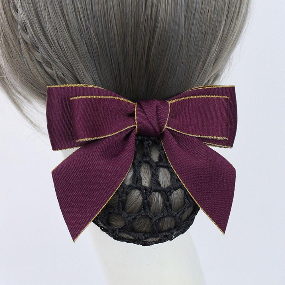For Girls Nurse For Female Bow Spring Clip Ponytail Clip Korean Bun Snood Hairgrips Cover Net