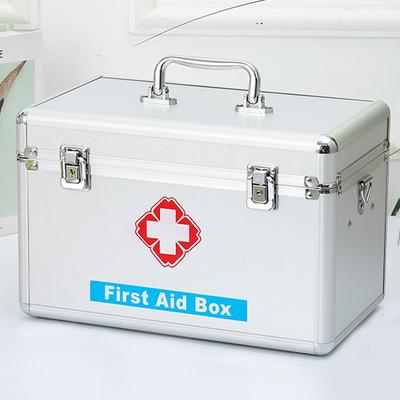 Stor kapacitet Familjemedicin Organizer Box Bärbar Första Hjälpen Kit Medicin Förvaring Lådor Arrangörer Plast Organisering Hem