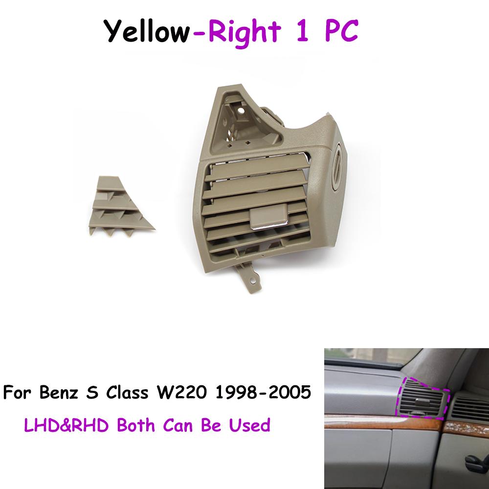 

W220 Автомобильная передняя левая правая решетка вентиляции кондиционера Панель крышки для Mercedes Benz S-Class 1998-2005 2208300154 2208300254 Yellow-Right 1PC