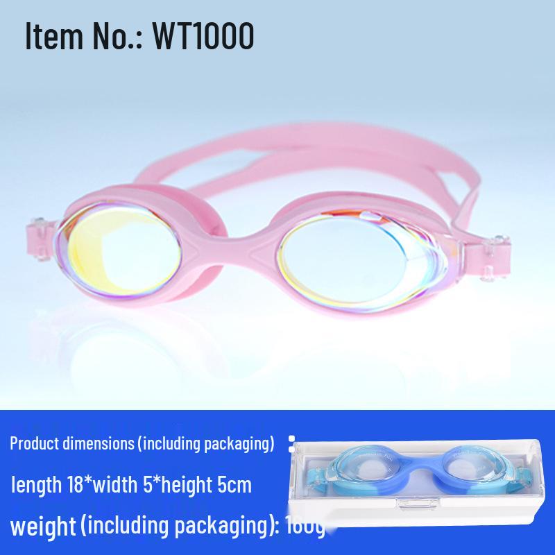 Kids' Anti-Fog High-Definition Swim Goggles with Flat Lens - Boys & Girls Diving Goggles