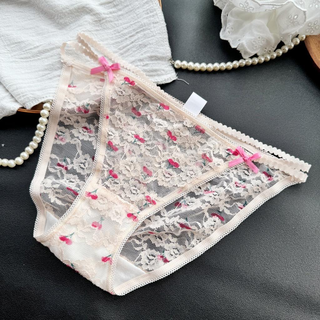 Lady Summer Sexy Lace Lovely Pure Desire Wind Print Triangle Briefs