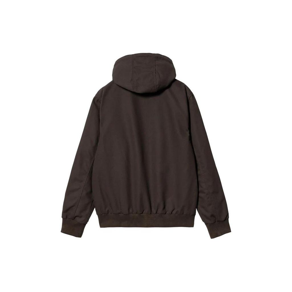 Carhartt WIP Active Jacket Classic Solid Color Logo Hooded Zip Long Sleeve Jacket Men Jackets Smoke-Brown I032939-47-01