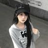 Cat Ears Peaked Cap Star Love Y2k Leather Buckle Subculture Show Face Small House Cute Two-dimensional Beret