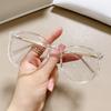 Trending Blue Lightweight Blocking Women's Reading Eyeglasses Retro Oversized Round Glasses TR90 Spring Magnifying Eyeglasses +1.5
