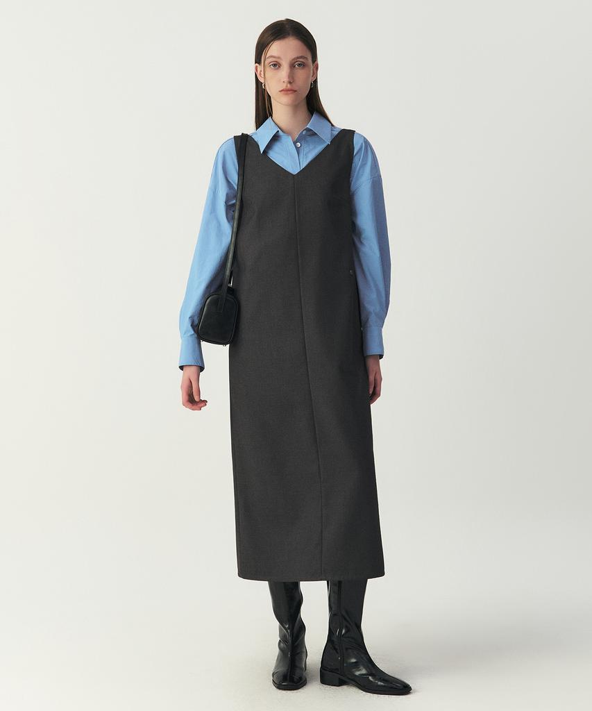 Artid Sleeveless Buckle Dress_Grey