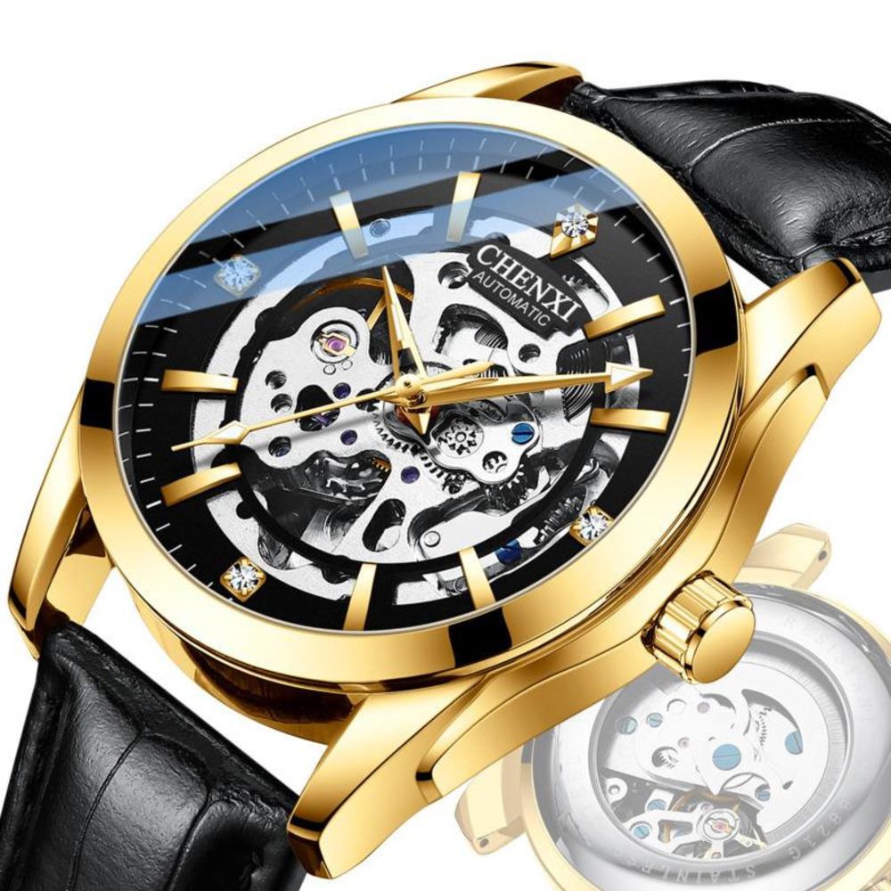 Mens Watches Fashion Luxury Hollowing Automatic Mechanical Watch Waterproof Luminous Watch For Man