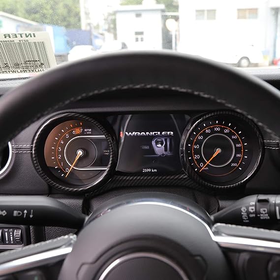 Panel Gauges Trim Ring Cover for Jeep Wrangler JL JLU Gladiator JT 2018-2025 Black Carbon Fiber Interior Accessories 3pcs