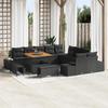 vidaXL 13-Piece Garden Sofa Set with Cushions Black Poly Rattan, vidaXL 2-Seater Sofa with Storage 3364784