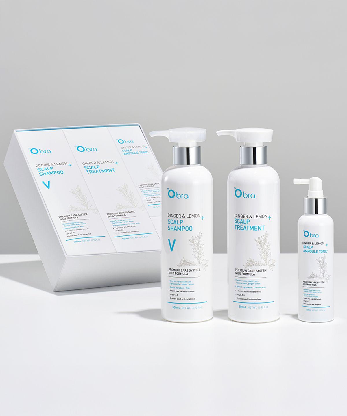 Ginger & Lemon 3-Piece Set (Volume Shampoo + Treatment + Ampoule Tonic)