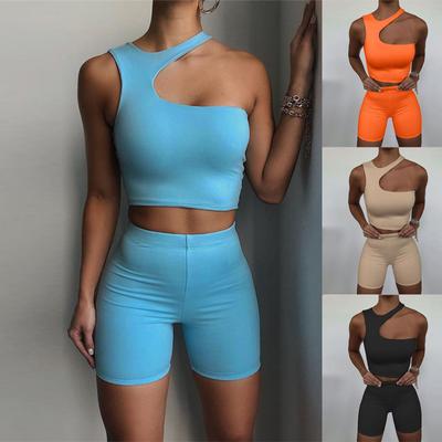 Fashion Womens  Color Sleeveless Pajama Set Night  Top Short Sleepwear