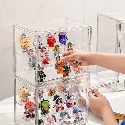 New Large Capacity Storage Box Organizer for Figures Acrylic Box Clear Blind Box Showcase for Bag Display Dustproof