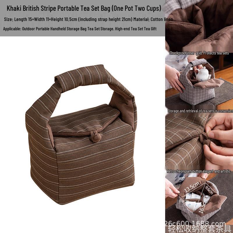 Portable Tea Ceremony Travel Bag: Outdoor, Handheld, Storage Pouch & Gift Box for Full Tea Set