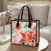 Floral Print Tote Bag Large Capacity Casual Shoulder Bag for Daily Shopping Travel Lightweight Handbag