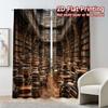 Set Of 2 Flat Printing Curtains Without Rod Literary Maze Popular Window Treatment Fabric Curtain Polyester Machine Washable