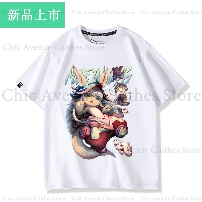 

Anime Made in Abyss Nanachi Cute Print Tshirt Cotton Summer Tops Unisex Women Short Sleeve Tee Unisexs Tshirt Women Clothes S