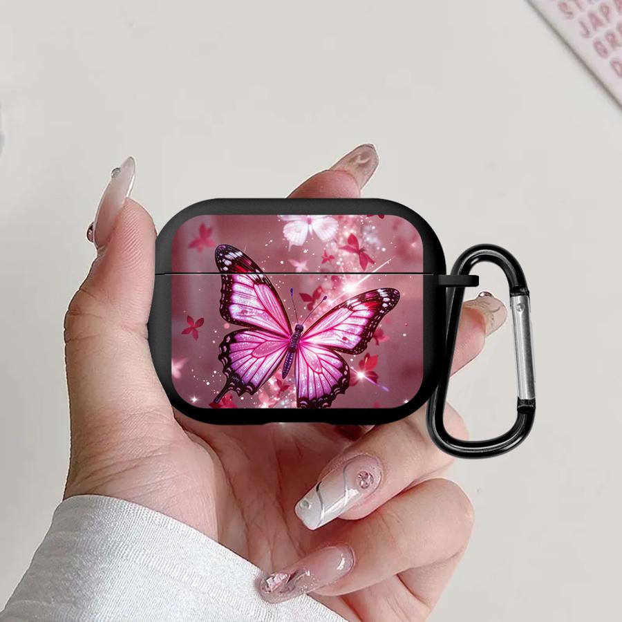 

Pink Butterfly Flower Earphone Cases Cover Case For Airpods 2 Pro3 Pro2 4 Pro 3 1 Airpods 1