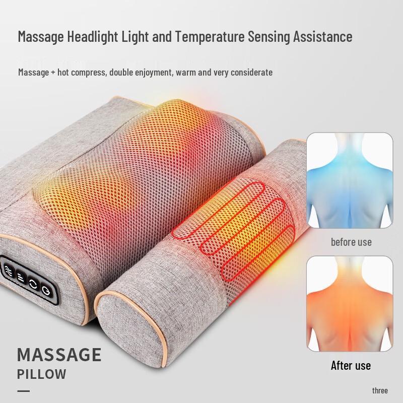 MiNGZHEN Multi-functional Neck and Back Massager Pillow CN Plug (adapter Included)