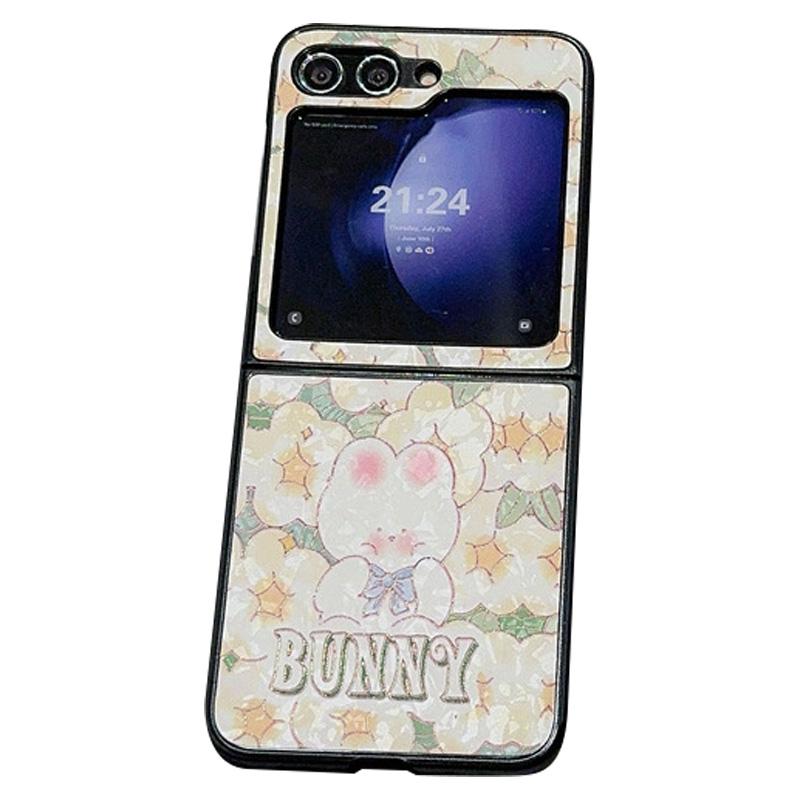 

Для Samsung Galaxy Z Flip6 5G Чехол Кожа+ПК Защитный чехол для телефона Лакированный узор Rabbit