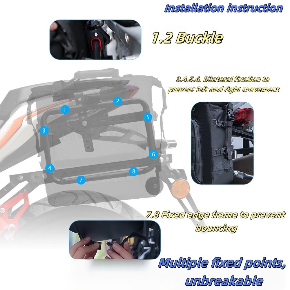 Motorcycle Side Bag Waterproof Saddle 25L-32L Expandable Pannier Bag Quick Release 3D Shape Motorbike Storage Bag 1/2PC