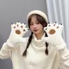 Cute Cartoon Bear Claw Plush Gloves Women's Winter Warm Plush Thickened Outdoor Riding Full Finger Cat Claw Gloves
