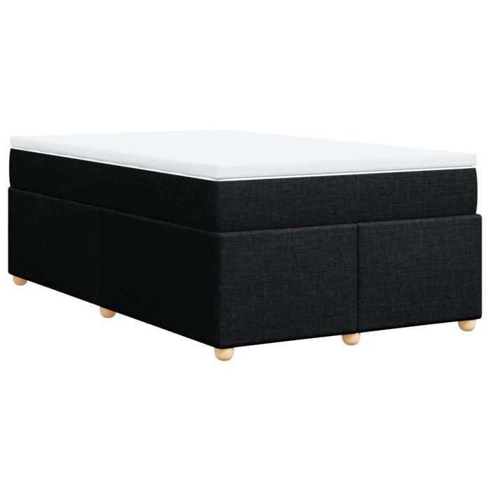 Exclusive House - Slatted Bed Base with Black Mattress 120x190 Cm Fabric