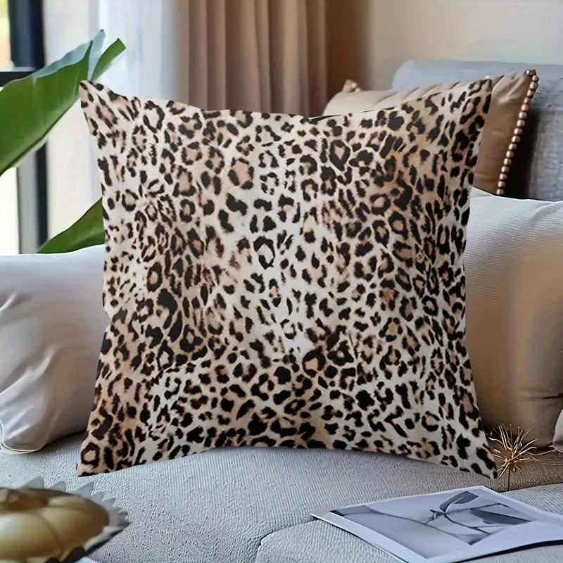 Double Sided Modern Leopard Print Soft Throw Pillow Cover For Bed Sofa And Lounge Chair Home Decoration