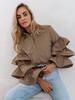 New 2026 Autumn Fashion: European & American Ruffle Long Sleeve Ladies' Shirt