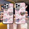 Summer with Mirror Mobile Phone Case Apple 17promax15 Pink Rabbit Love Makeup Mirror iPhone12 Electroplating Advanced