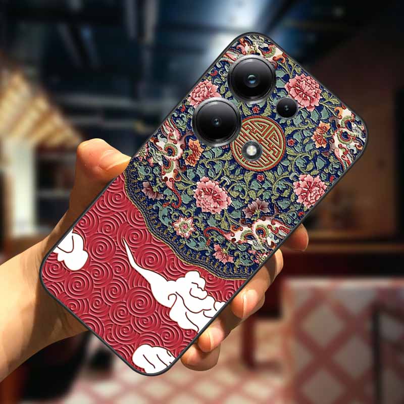 For Xiaomi Redmi Note 13 13pro 5G Case 3D Relief Flower Emboss Soft Silicone Cover For Redmi Note 13 pro Plus Owl interest Cases