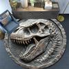Dinosaur Skull Round Area Rug,Carpet Rug for Living Room Bedroom Sofa Playroom Decor,Non-slip Floor Mat