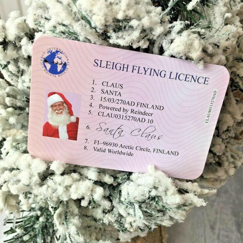 Claus Lost Santa Driving Flying Licence Father Christmas Eve Keepsake Box Xmas