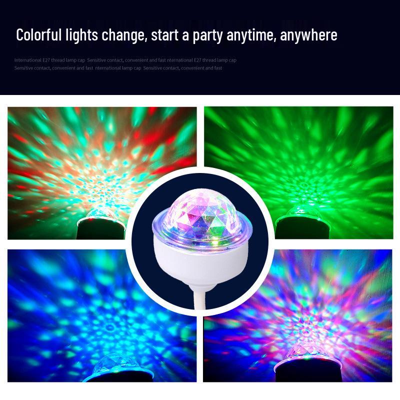 USB Voice-Controlled Starry Projection Lamp - Seven-Color Atmosphere for Car & Home