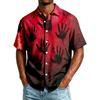 Men's Casual Short Sleeve Halloween Printed Shirt