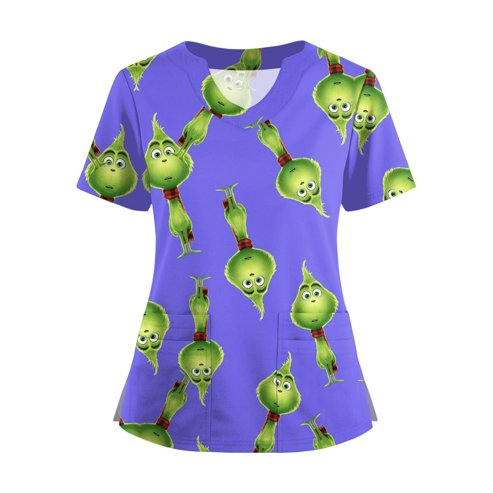 

Женская футболка с коротким рукавом, рождественским принтом, V-образным вырезом, на пуговицах сбоку и разрезом XXL