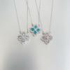 Four Leaf Clover Full Diamond Zircon Clavicle Necklace, Luxury Elegant