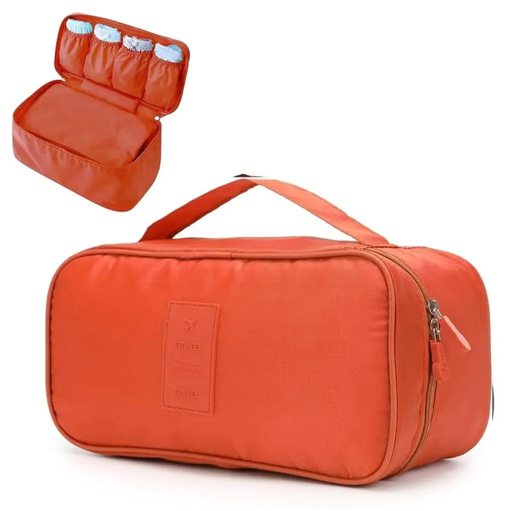 Portable Travel Organizer Bag - Multi-Function Underwear & Bra Storage, Toiletry Cosmetic Case for Outdoor Trips
