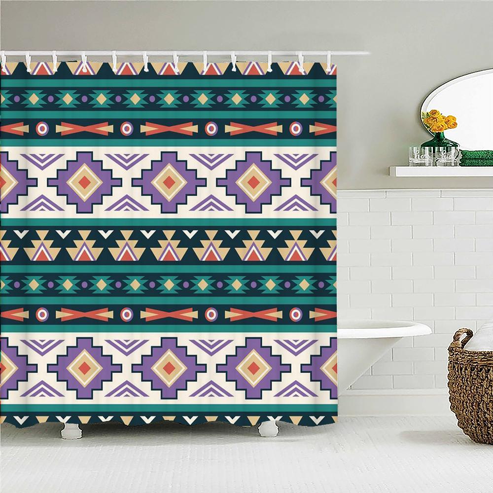 3D Printing Indian Boho Shower Curtain Bathroom Curtains With Hooks Bohemian Mandala Waterproof Fabric Bathtub Decor Screen