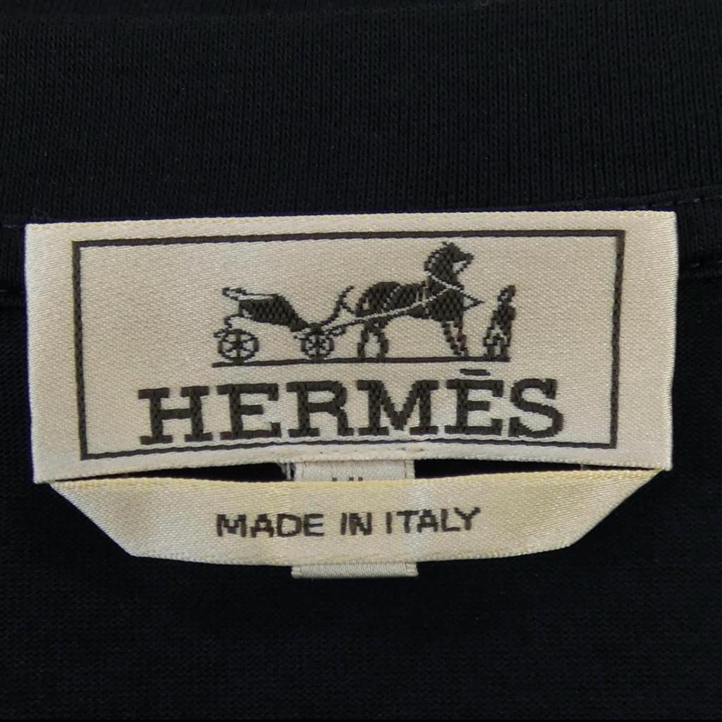 HERMES Chevaux Asymmetrical T-Shirt Dark Navy Men's Size XS Model H357925
