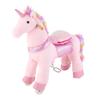 Ride On Horse, Riding Pink Unicorn Toys for Kids, No Battery Required, Smooth Wheels with Anti-Roll Stop Ring, Upgraded Raised Seat, Handles, Pedals,
