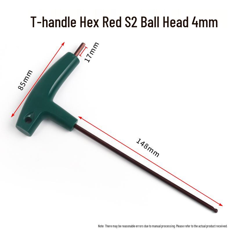 T-Handle Allen Wrench Set with S2 Flat-Head Hex Screwdriver and Individual Hex Wrenches