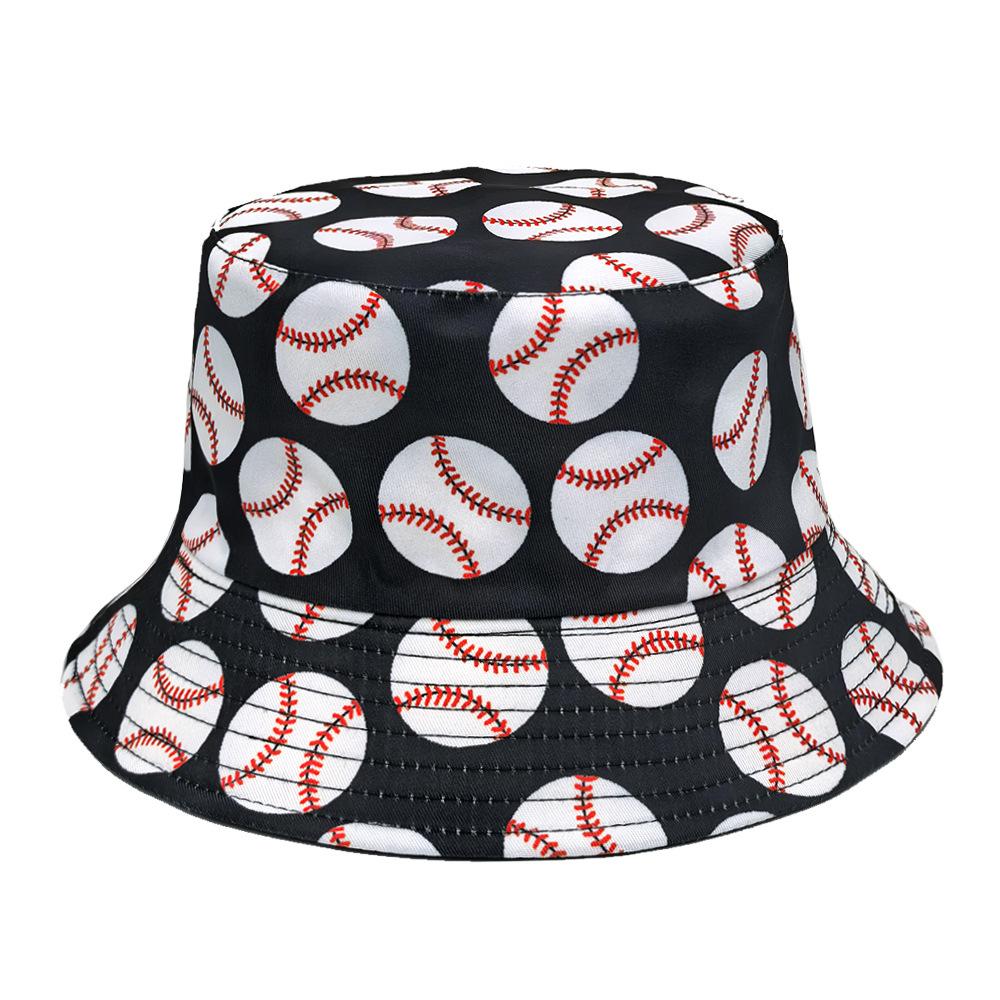 Baseball Pattern Print Bucket Hats , Women Men Summer Outdoor Sunscreen Panama , Baseball Game Party Celebration Decorative Hat