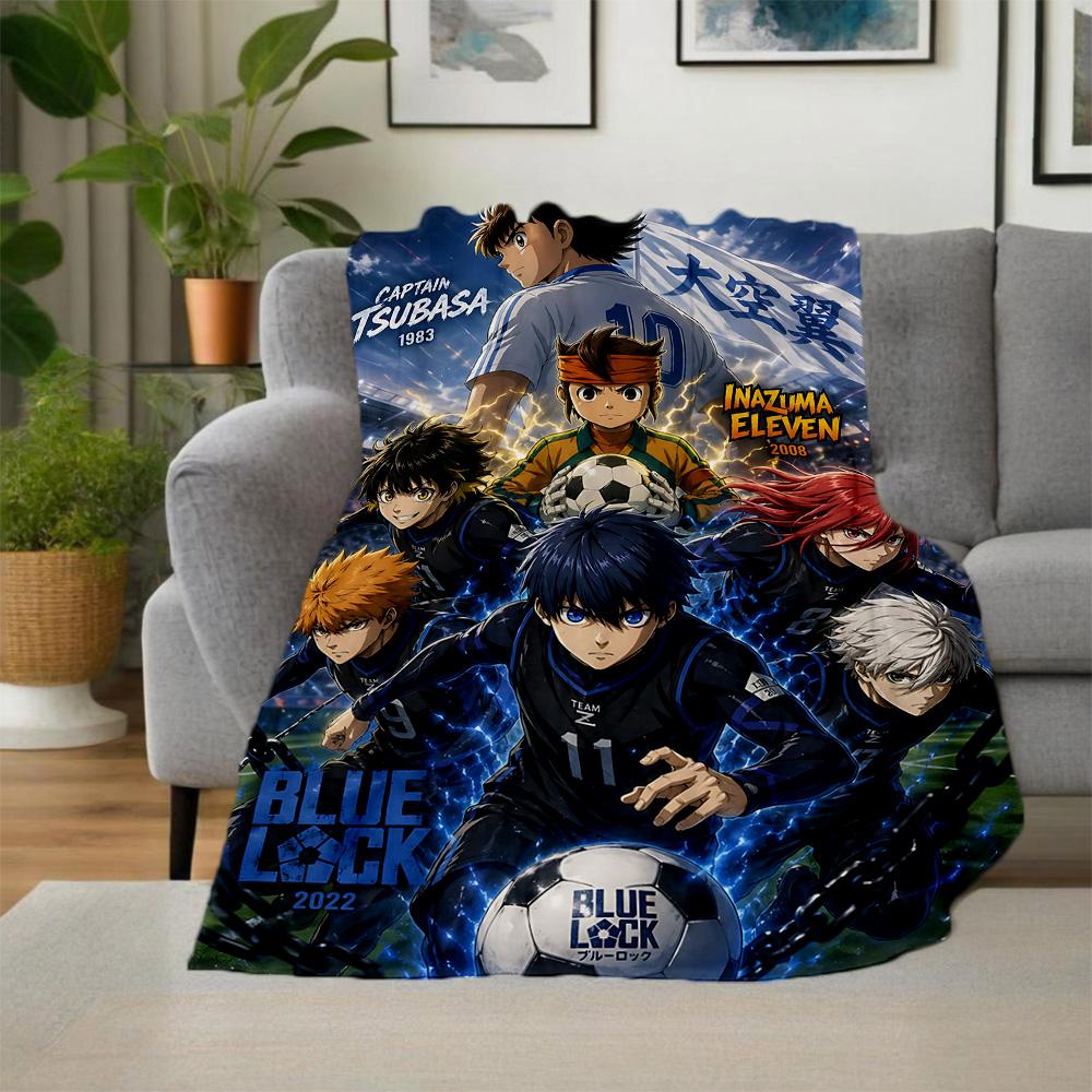 1pc Captain Tsubasa Blue Lock Fusion Outdoor Blanket, Soft And Comfortable Blanket, Casual Warm, Camping Travel Blanket, Birthday Gift. M714092