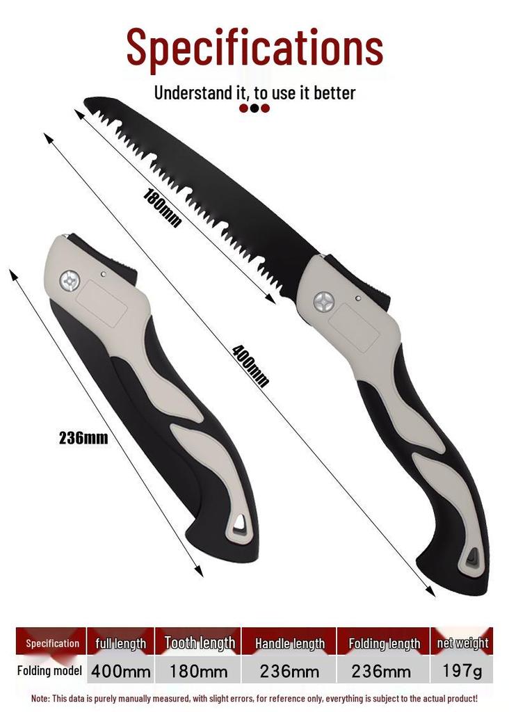 Folding Hand Saw for Outdoor and Indoor Use: Garden, Tree Branch Trimming, Woodworking, and Water Pipe Cutting