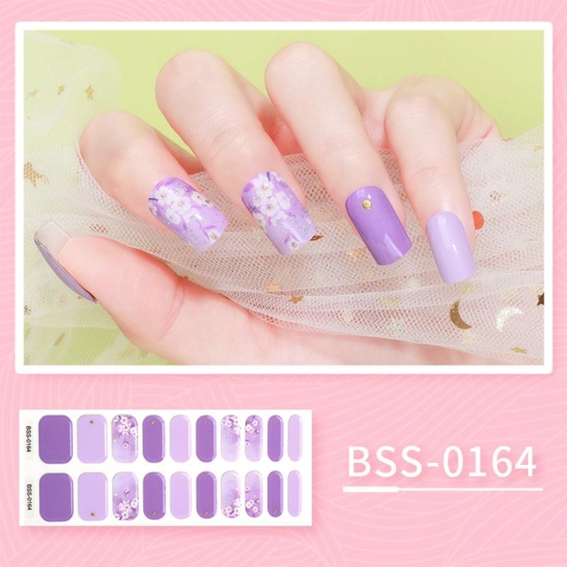 20 Finger Full Wraps Nail Polish Stickers Self-Adhesive Nail Strips Nail Decals Accessories for Women Girls DIY Nail Art