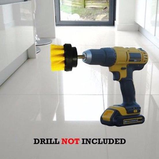 3Pcs/Set Drill Brush Heads Glass Floor Carpet Tile Cleaning Polish Scrubbers