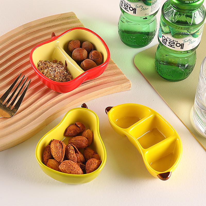 Kreativní porcelánová miska Korejský styl Roztomilý tvar ovoce Keramické domácí nádobí Barbecue Hrnec Omáčka Koření Misky
